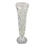 Clear Pressed Glass Diamond Pattern Vase