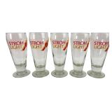 VTG Stroh Light Footed Pilsner Glasses Set of 5
