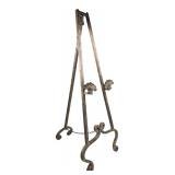 Scrolled Metal Shell Motif Display Easel 36" H