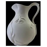 MMA 1993 Bisque Porcelain Floral Pitcher