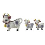 Japan Ceramic Cow Creamer & Shaker Set