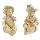 Pair of Chalkware Children Figurines
