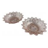 Pair of Pink Petal Glass Bowls