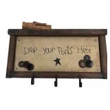 Primitive Drop Your Pants Here Wooden Sign 12.5x7