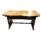 Rustic Oak Trestle Coffee Table 32x17x17"