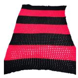 Handmade Red & Black Crochet Blanket