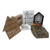 Group of 6 Farmhouse Style Decorative Wood Signs