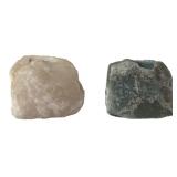 Brazilian White & Green Quartz Candle Holders