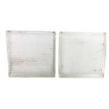 Pair of 8x8" Ribbed Architectural Glass Blocks