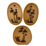 Set of 3 Philippine Coconut Shell Fish Plaques