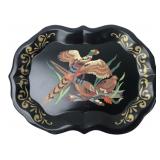 Black Metal Pheasant Tray 9x7