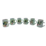 M. Elkin Hand-Painted Berry Mugs Set of 6