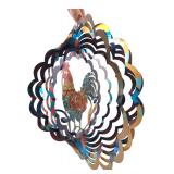 Rooster Motif Metal Wind Spinner 11.5" L