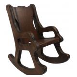 Miniature Wooden Doll Rocking Chair