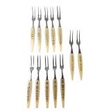 12 Vintage Japan Stainless Cocktail Forks
