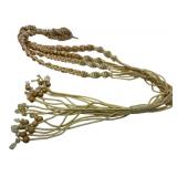Boho Macrame & Wood Bead Plant Hanger 52"