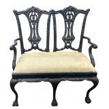 Miniature Cast Iron Upholstered Bench