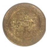 Brass Repousse Tavern Scene Wall Charger 16.5"