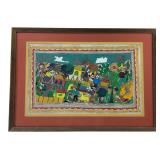 VTG Framed Mexican Amate Bark Painting