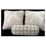 Waverly Toile & Gingham Pillows Set of 3
