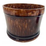 Unmarked Brown Glazed Ceramic Crock