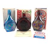 Wheaton Commemorative Glass Decanters Lot of 3