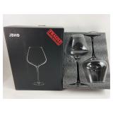 JBHO Italian Style Crystal Wine Glasses Set of 2