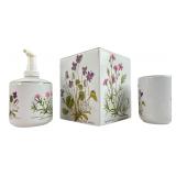 3-Piece Botanical Ceramic Bath Accessory Set