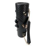 Black Quilted Wine Bottle Carrier Bag 14" H