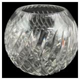 Heavy Cut Leaded Glass Rose Bowl 6" H