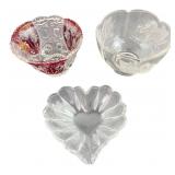Anna Hï¿½tte & Teleflora Crystal Bowls Lot of 3