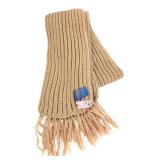 Pendleton Tan Ribbed 100% Virgin Wool Scarf