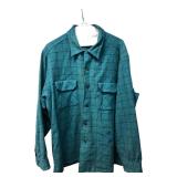 Pendleton Teal Plaid Virgin Wool Shirt XL