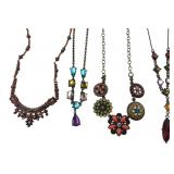 Lot of 4 Colorful Costume Statement Necklaces