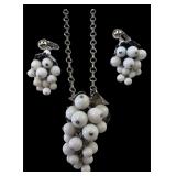 Celebrity White Bead Grape Cluster Jewelry Set