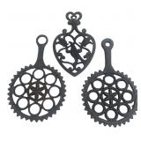 Set of Three Cast Iron Trivets