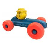 Vintage Plastic Race Car Toy Pig Driver