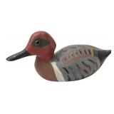Painted Wooden Green-Winged Teal Duck Decoy