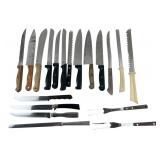 Assorted Kitchen Knives & Carving Forks Lot of 17