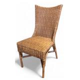 Indonesian Wicker High Back Dining Chair