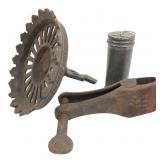 Antique Cast Iron Tool Parts & Metal Canister