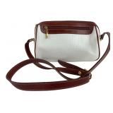 Field Manor Woven White & Brown Crossbody Bag