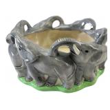 Noel Signed Ceramic Elephant Planter/Bowl