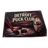 Detroit Puck Club Hockey Metal Sign