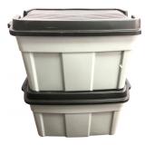 Pair of Rubbermaid Gray Storage Totes