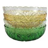 Set of 4 Pressed Glass Bowls 8 in