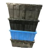 Set of 4 GM Industrial Plastic Storage Totes