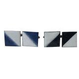 Two Pairs Enamel on Copper Cufflinks