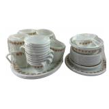 Butterfly Gold Style Glass Dinnerware Set