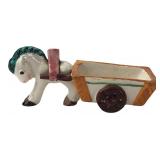 Glazed Ceramic Horse and Cart Figurine